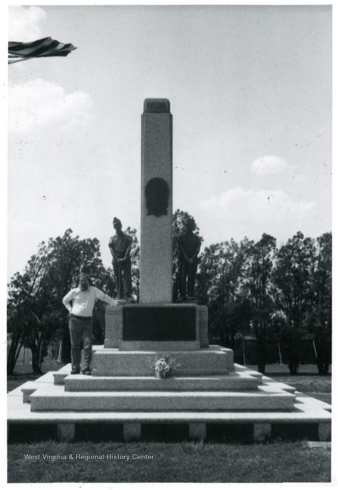 Dix Keith Standing On The Mother Jones Monument At The Miners Cemetery In Mt Olive Ill