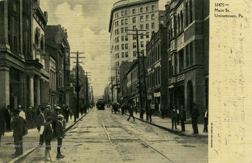 View Down Main Street, Uniontown, Pa. - West Virginia History