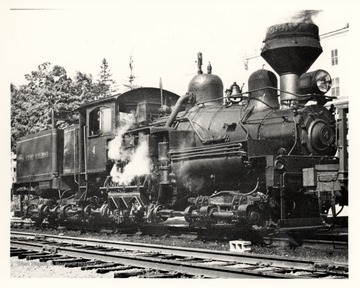 Locomotive engine on tracks. Cass Scenic R.R. Cass, W.V.