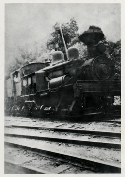 3/4 front view of the Shay train engine No. 11.