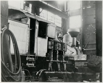 Shay train engine in the Cass Shop.