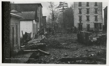 Damage to the east-side of Cass after a flood. 