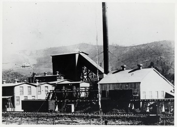 Boiler Room, chipper shed, pan room and extract plant.  Looking east towards structures facing the Chesapeake and Ohio Railroad.