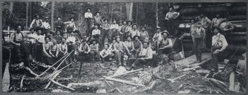 Group portrait of logging crew.