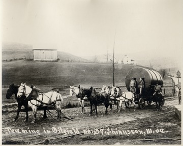 Team of Six Horses Hauling an Oil Storage Tank to Oil Field No. 27