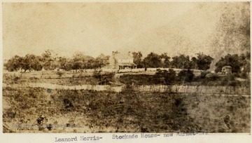 Distant view of Leonard Morris Stockade House now located in Marmet, W.VA. Built 1774?