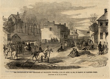 Sketched by David Hunter Strother for Harper's Weekly; issue published May 11, 1861.