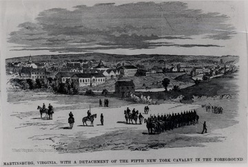 Sketch of the Fifth New York Cavalry in Martinsburg, Virginia.