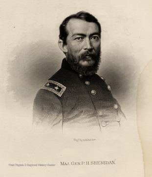 Engraving of Major General P.H. Sheridan.