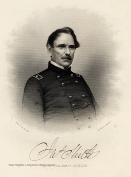 Engraving of Brig. Gen. James Shields from photo by Brady.