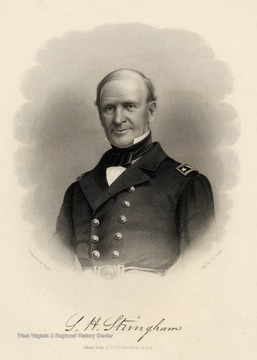 Engraving of Read Admiral S.H. Stringham, U.S.N. from photograph by Brady 