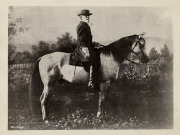 General Robert E. Lee sitting on his beloved horse Traveller.