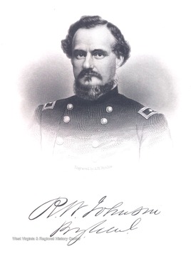 Engraved portrait of R.W. Johnson.