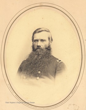 Portrait of Major General Thomas M. Harris of the 10th regiment, W. Va. Inf. Vols.  Born Harrisville, Va. (now W. Va) June 17, 1813.  During the period of the Civil War, he was breveted, Adjutant General Brigadier General and at last in 1866 Major General.