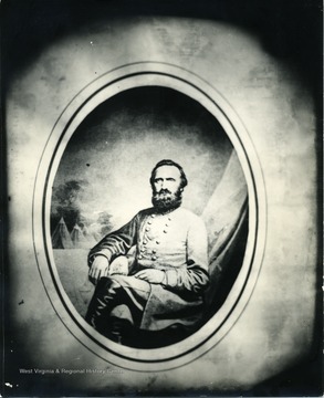 Thomas J. Jackson, originally from Lewis County, (West) Virginia. One of two portraits of Jackson taken during the Civil War.