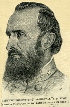 Engraving of Stonewall Jackson, from a photograph by Tanner and Van Ness.