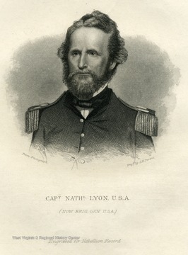 Portrait of Captain Nathaniel Lyon engraved from a photograph by G. E. Perine for the Rebellion Record.