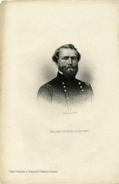 An engraved portrait of General George Henry Thomas by A. H. Ritchie.