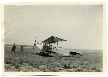Side view of Louis Bennett, Jr.'s airplane at Sheepshead Bay in 1917.