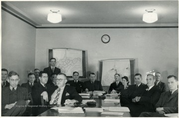 Group portrait of the members of the state land-use committee in Elkins.