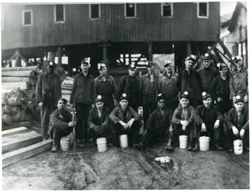 Group portrait of coal miners in Price Hill, W. Va. 