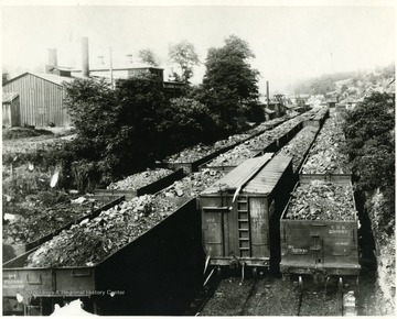 Filled coal cars line the tracks at Middleton.