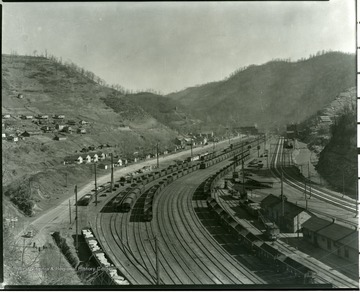 Looking from Kimball, W. Va.: on Right is Peerless Coal Co.; on Left is Tidewater Coal Co. U.G. Carter worked in both mines. 