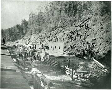 Men at work constructing Bee Hive Coke ovens.