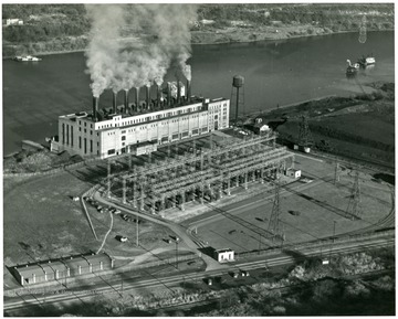 Plant buildings and machinery on the Ohio River.