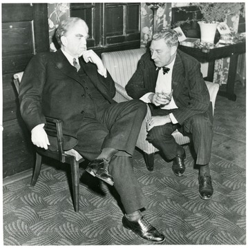 John Lewis sitting and talking with a coal official during a Consolidation Coal Co. Inspection trip.