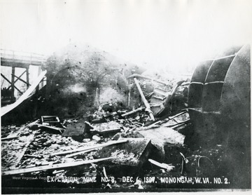 Rubble left over after the explosion at Monongah Mine.