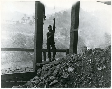 Small boy running the trip rope, Welch Mining Co., Welch, W. Va. Credit National Archives 102-LH-70