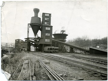 Railroad tracks run through the coal processing plant.