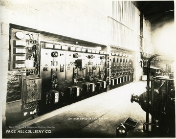 Wall of equipment in power plant.