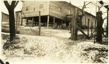 Barracks at Shinnston, W. Va. on snowy hill