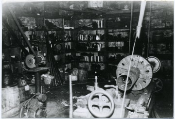 Interior of the machine shop at Fire Creek.