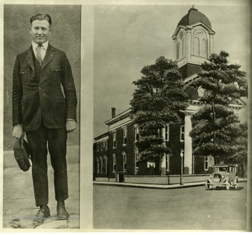 'Bill Blizzard, left, and the Charles Town Courthouse, right, where old John Brown and 'General' Bill Blizzard were tried for treason.'
