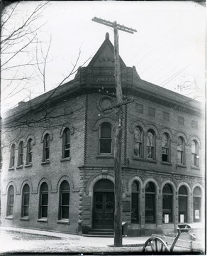 Corner View of the Old First National bank Building in Alderson, W.Va.