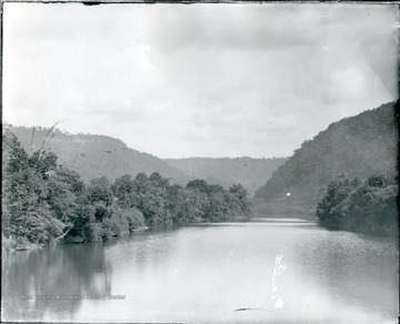 View of Greenbrier River from bridge at Alderson.  