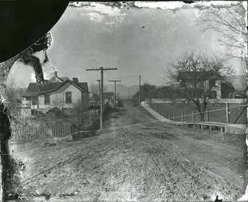 Monroe Street, houses on the right and left, in Alderson, W.Va.  