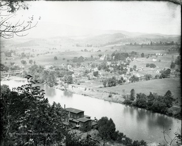 View of North Alderson, West Virginia, looking northwest from Reservoir Hill. Bright Mill is in the foreground.