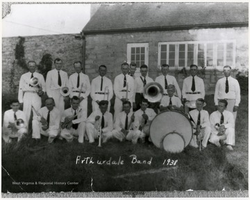 Group portrait of the Arthurdale Band in 1938.