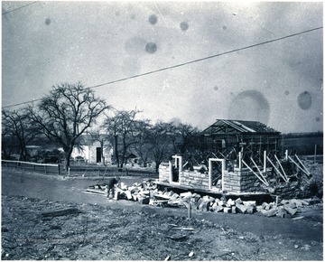 'General viewing of community center under construction in Arthurdale.' 