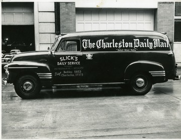 Slick's Daily Service truck in Beckley, West Virginia, delivering the Charleston Daily Mail.