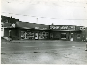 'Beckley Ice and Feed Co., 405 Prince St. Copyrighted 1955, All Rights Reserved by Harlow Warren, 320 North Kanawha st., Beckley, W. Va.'