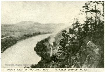 Postcard of Lovers' Leap and Potomac River in Morgan County, W. Va. 
