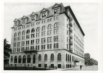 A picture postcard of the Hotel Kanawha in Charleston, West Virginia.