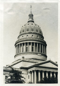 View of the West Virginia State Capitol Building Dome in Charleston, West Virginia. 