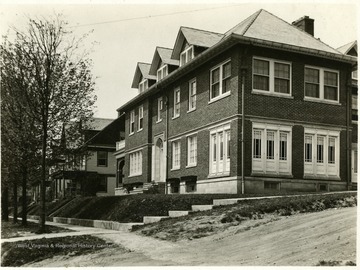 Brick building on the corner.