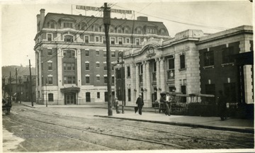 The Willard Hotel next to the Baltimore and Ohio Depot in Grafton.